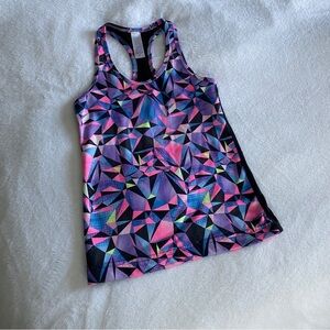 Ivivva by LULULEMON Geometric Prism Racerback Tank Size 8 Pink Purple Black